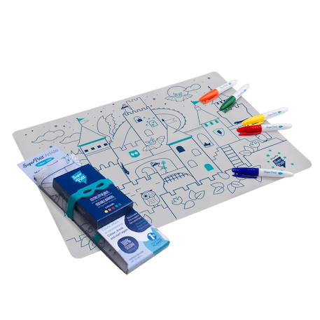 Set en silicone à colorier - château Multi-coloured 1 - vertbaudet enfant 