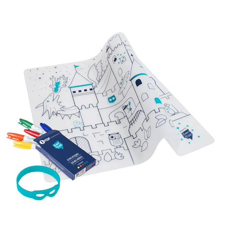 Set en silicone à colorier - château Multi-coloured 2 - vertbaudet enfant 
