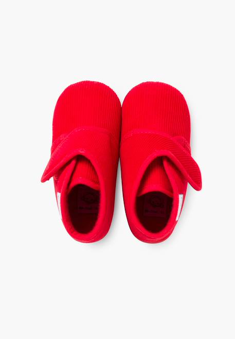 Chaussons en velours côtelé à scratch Bleu marine+Gris+Rouge 17 - vertbaudet enfant 