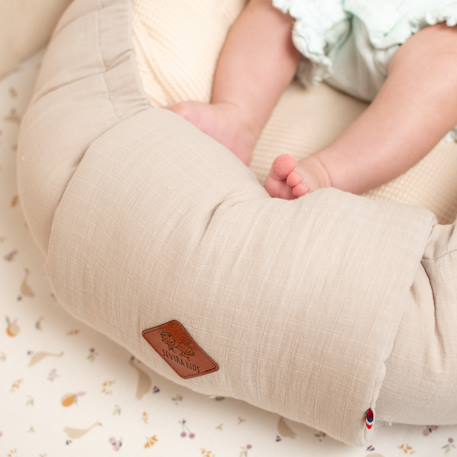 Cocon nid réducteur de lit en coton nid d'abeille Beige+Bleu+Écru+Rose 5 - vertbaudet enfant 