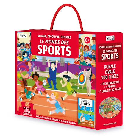 Puzzle & livre - voyage découvre explore : le monde des sports - édition jeux olympiques 2024 à paris Rouge 1 - vertbaudet enfant 