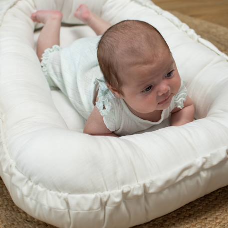 Cocon bébé matelassé nid réducteur de lit Écru+Safari, vert, gris, blanc+Sidonia, beige, écru, blanc+Stella, imprimé étoiles blanc, gris 5 - vertbaudet enfant 