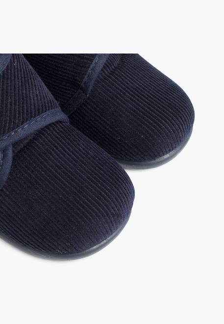 Chaussons en velours côtelé à scratch Bleu marine+Gris+Rouge 6 - vertbaudet enfant 