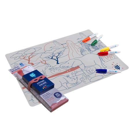 Set en silicone à colorier - savane Multi-coloured 1 - vertbaudet enfant 