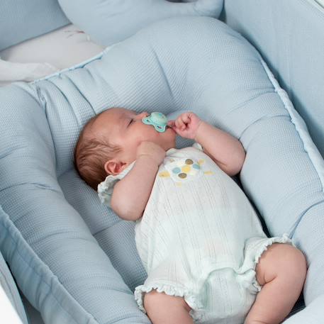 Cocon nid réducteur de lit en coton nid d'abeille Beige+Bleu+Écru+Rose 9 - vertbaudet enfant 