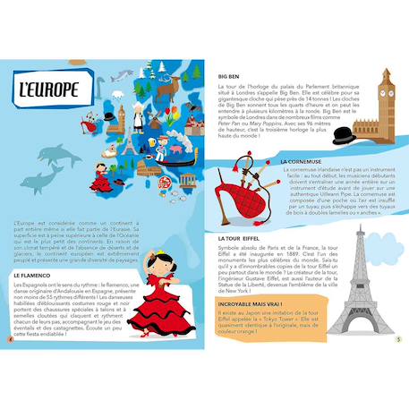 Puzzle & livre - voyagez découvrez explorez la terre Bleu 4 - vertbaudet enfant 