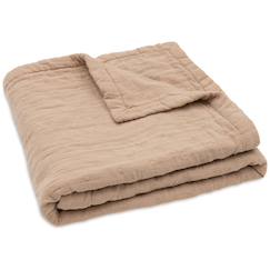 Puériculture-Chancelières, plaid-Couverture en coton fringe moonstone-ivory (75 x 100 cm)