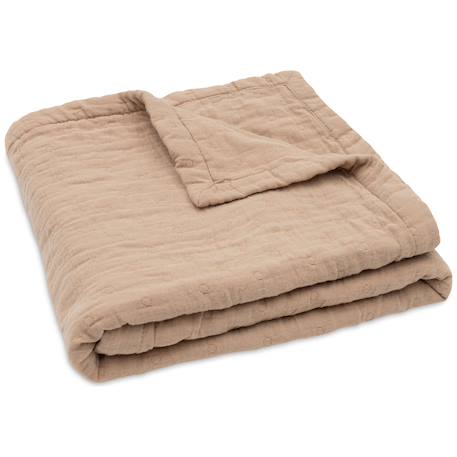 Couverture en coton fringe moonstone-ivory (75 x 100 cm) Corail+Ecru, marron+Jaune, blanc+Marron 19 - vertbaudet enfant 
