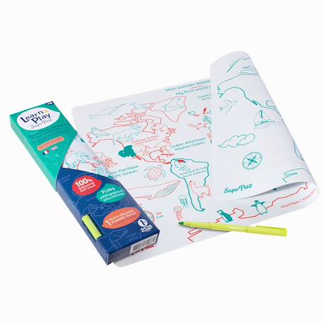 Set en silicone à colorier réversible - planisphère Multi-coloured 1 - vertbaudet enfant 