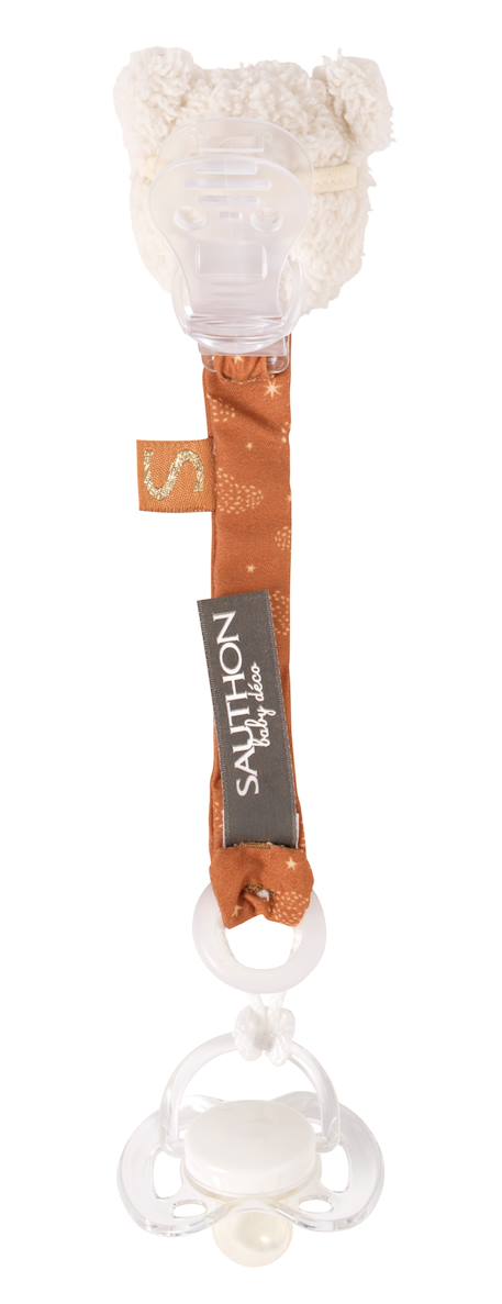 Attache-tétine bébé - orsino Blanc/marron 2 - vertbaudet enfant 