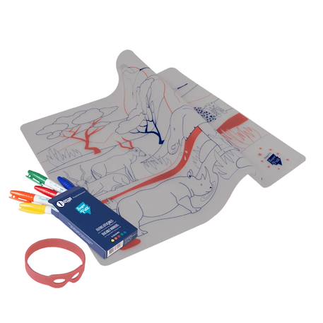 Set en silicone à colorier - savane Multi-coloured 2 - vertbaudet enfant 