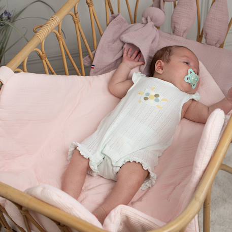 Couverture d'emmaillotage en nid d'abeille Beige+Bleu+Écru+Rose+Vert 19 - vertbaudet enfant 