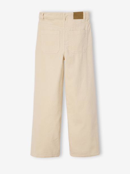 Pantalon large en velours côtelé fille anthracite+écru 8 - vertbaudet enfant 