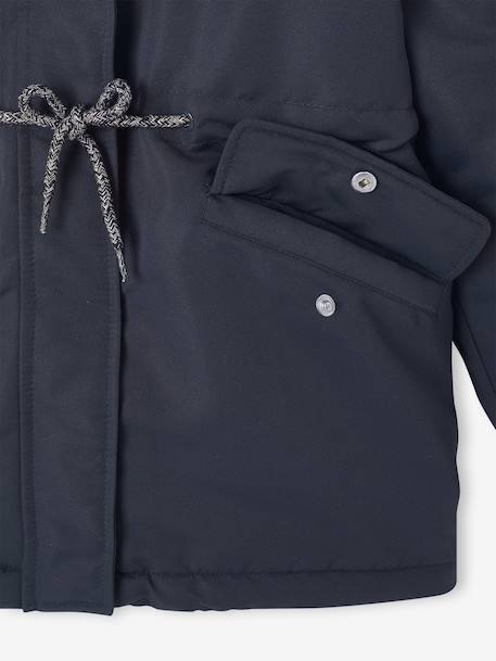 Parka fille à capuche 3 en 1 parka + veste matelassée bois de rose+marine 24 - vertbaudet enfant 
