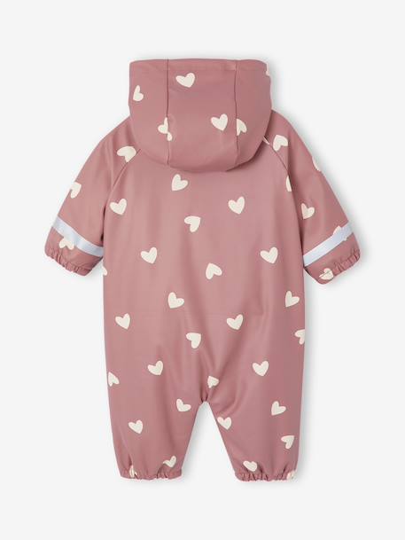 Combinaison de pluie imprimée à capuche bébé doublée polaire vieux rose 3 - vertbaudet enfant 
