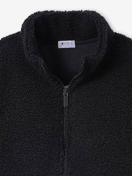 Sweat en sherpa manches longues garçon Jonen anthracite 5 - vertbaudet enfant 