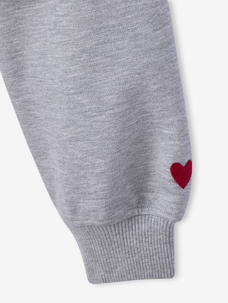 Sweat court zippé à capuche fille gris chiné 3 - vertbaudet enfant 