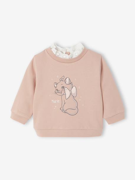 Sweat-shirt bébé Disney Marie les Aristochats rose poudré 1 - vertbaudet enfant 