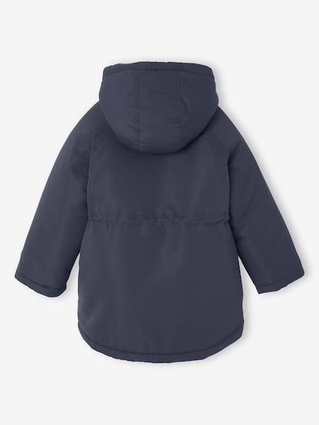 Parka fille à capuche 3 en 1 parka + veste matelassée bois de rose+marine 20 - vertbaudet enfant 