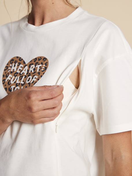 Ensemble pyjama 2 pièces léopard grossesse et allaitement taupe 4 - vertbaudet enfant 