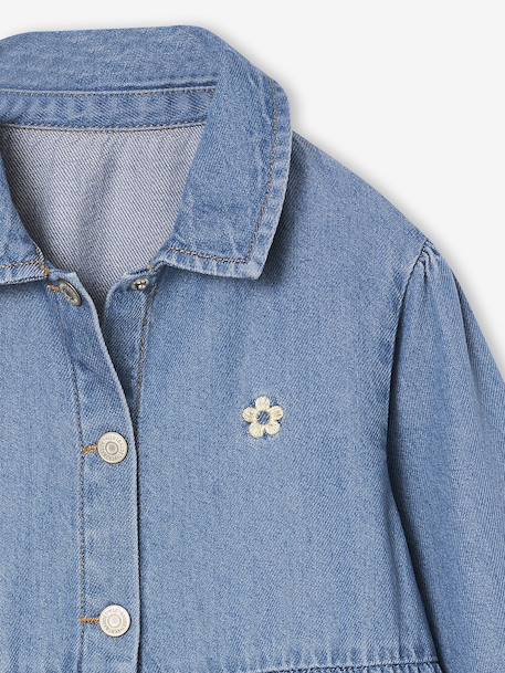 Robe en denim léger fille bleu moyen+denim gris 5 - vertbaudet enfant 