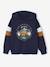 Sweat garçon à capuche motif placé lichen+marine+noix de pécan 4 - vertbaudet enfant 