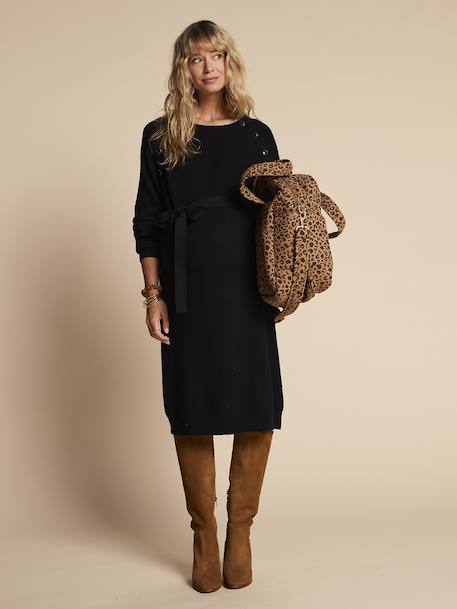 Robe en tricot grossesse et allaitement noir 2 - vertbaudet enfant 