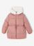 Doudoune fille longue à capuche kaki+vieux rose 6 - vertbaudet enfant 