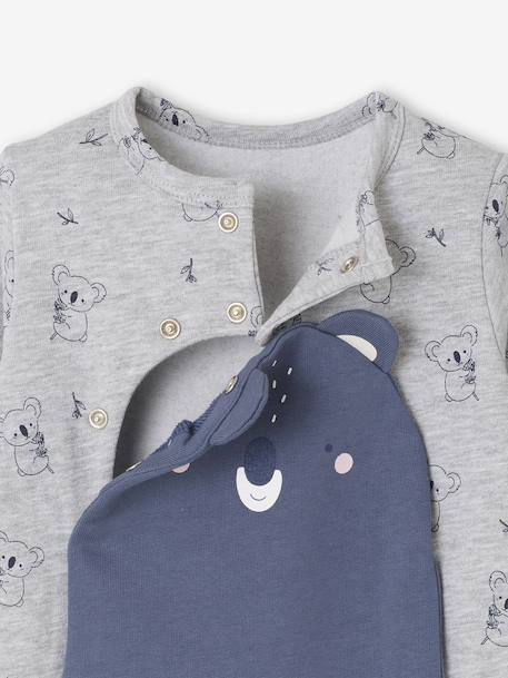 Pyjama bébé mixte koala en molleton gris chiné 3 - vertbaudet enfant 