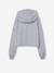 Sweat court zippé à capuche fille gris chiné 2 - vertbaudet enfant 