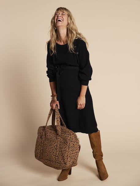 Robe en tricot grossesse et allaitement noir 1 - vertbaudet enfant 