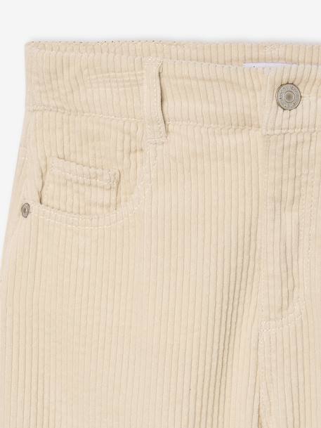 Pantalon large en velours côtelé fille anthracite+écru 9 - vertbaudet enfant 