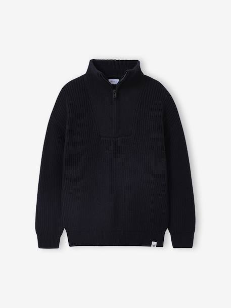 Pull garçon col camionneur anthracite 2 - vertbaudet enfant 