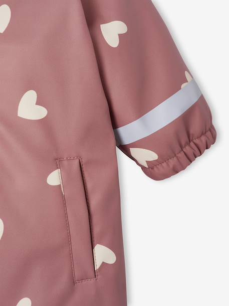 Combinaison de pluie imprimée à capuche bébé doublée polaire vieux rose 5 - vertbaudet enfant 