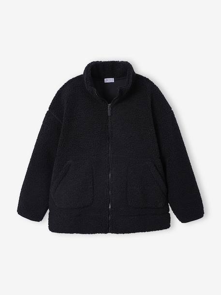 Sweat en sherpa manches longues garçon Jonen anthracite 3 - vertbaudet enfant 