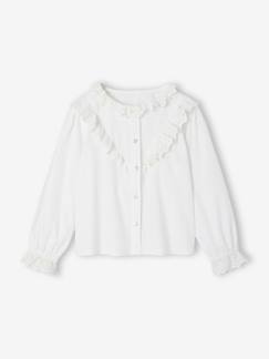 -Chemise fille volants en broderie anglaise 