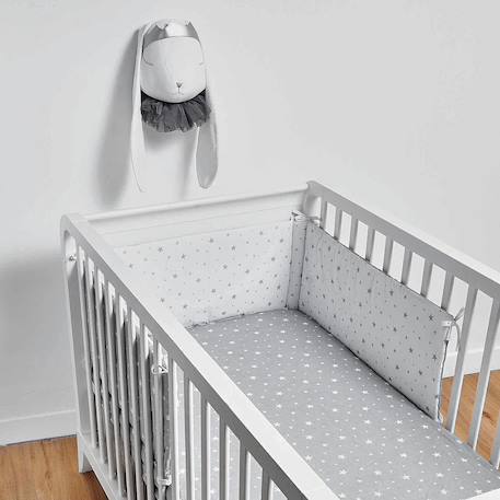 Drap-housse en coton stella Blanc, imprimé gris+Gris, imprimé blanc 12 - vertbaudet enfant 