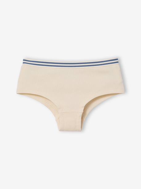 Lot 5 Shorties Jonen unis fille écru 6 - vertbaudet enfant 