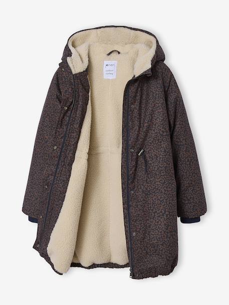 Parka fille léopard doublée sherpa marine 8 - vertbaudet enfant 