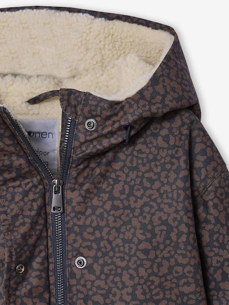 Parka fille léopard doublée sherpa marine 10 - vertbaudet enfant 