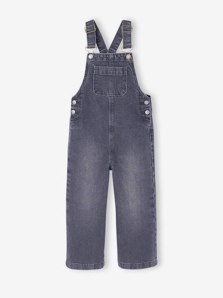 Salopette fille large en denim denim black+denim gris+stone 1 - vertbaudet enfant 