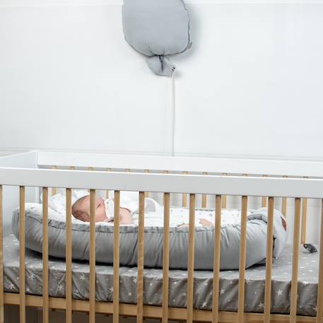 Drap-housse en coton stella Blanc, imprimé gris+Gris, imprimé blanc 9 - vertbaudet enfant 