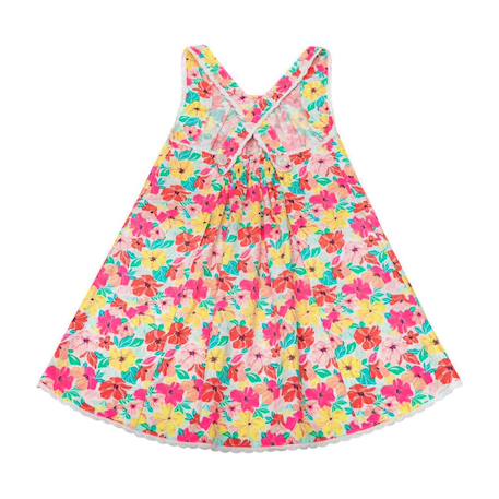Robe fleurs hawaï   à bretelles  anais Rose fuchsia 4 - vertbaudet enfant 