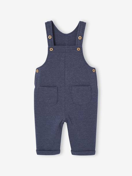Salopette naissance en molleton bleu chiné 1 - vertbaudet enfant 