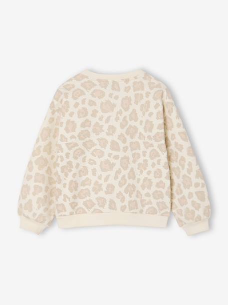 Sweat Hello Kitty imprimé leopard fille écru 3 - vertbaudet enfant 
