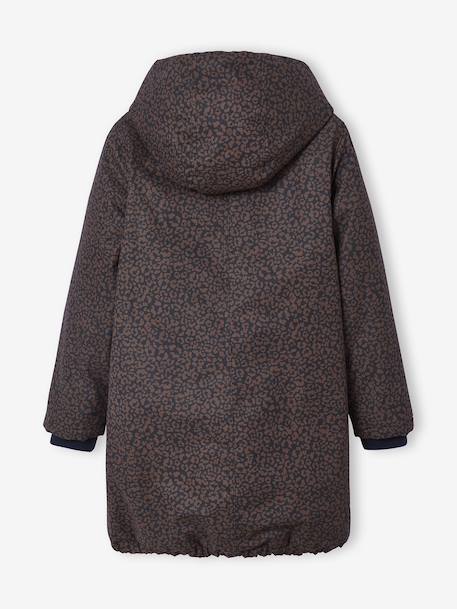Parka fille léopard doublée sherpa marine 9 - vertbaudet enfant 
