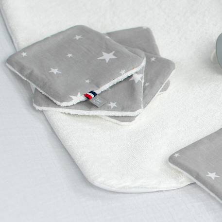Lingettes bébé lavables en  coton 8 pièces stella Blanc+Bleu+Bleuet imprimé floral+Dinosaures, écru, vert+Écru+Eucalyptus, vert, gris+Gris clair+Melody, blanc imprimé minimaliste+Néo vintage imprimé floral, beige, blanc+Rouge+Safari, vert, gris, blanc+Sidonia, beige, écru, blanc 5 - vertbaudet enfant 
