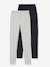 Lot de 2 leggings Basics unis fille gris chiné+noir+lot de 2 : corail + blanc+lot gris anthracite + bleu mar 2 - vertbaudet enfant 