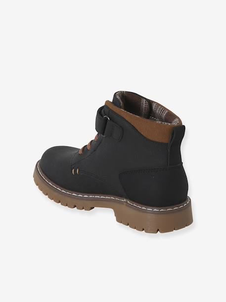 Boots enfant garçon synthétique à scratchs noir 3 - vertbaudet enfant 