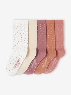 -Lot de 5 paires de chaussettes à pois fille